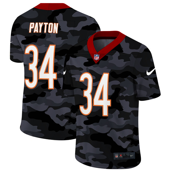 Men's Chicago Bears #34 Walter Payton 2020 Camo Limited Stitched NFL Jersey